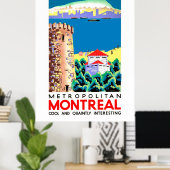 Poster Montréal, Canada, voyage rétro (Bureau à domicile)