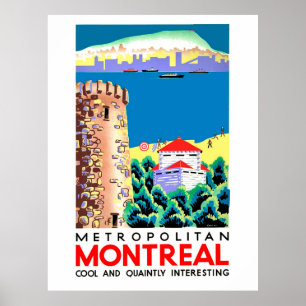 Poster Montréal, Canada, voyage rétro