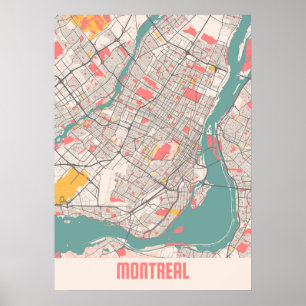 Poster Montréal - Carte de la ville de Chalk Canada