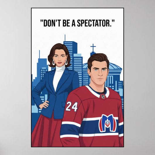 Poster Montreal Metros Hockey Player Motivation Art (Devant)