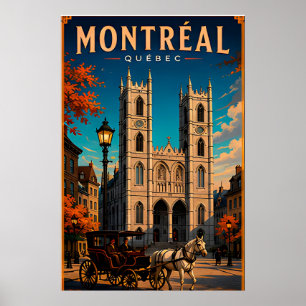 Poster ⛪ Montréal Québec Voyage Rétro 🇨🇦