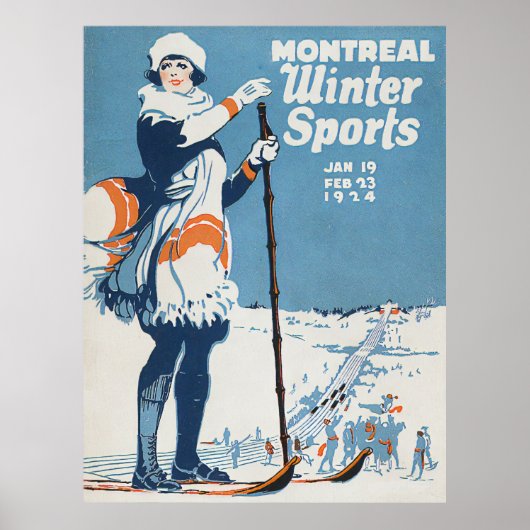 Poster Montréal Sports d'hiver Vintage (Devant)