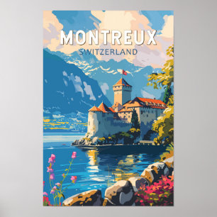 Poster Montreux Suisse Voyage Art Vintage