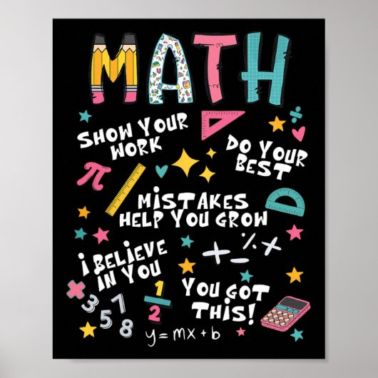 Poster Montrez Votre Travail Drôle Prof De Maths Premier (Devant)