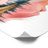 Poster Monts Nature Illustration Pastel Couleur Peinture (Coin)