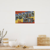 Poster Monts Pocono - Scènes de grandes lettres (Cuisine)