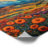 Poster Monts Retro Illustration du paysage Artistique (Coin)