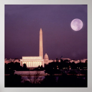 Poster Monument au Capitole et Jefferson