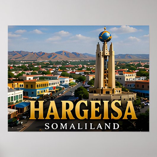 Poster Monument de l'indépendance de Hargeisa et esprit d (Devant)