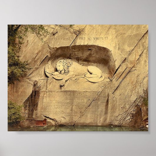 Poster Monument de Lion, Lucerne, Suisse Photoc vintage (Devant)