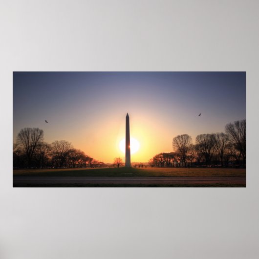 Poster Monument de Washington au coucher du soleil (Devant)