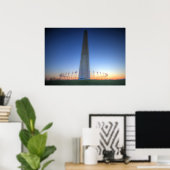 Poster Monument de Washington avec coucher de soleil oran (Bureau à domicile)