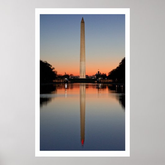 Poster Monument de Washington et réflexion au coucher du  (Devant)