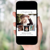 Poster Monument funéraire photo collage nom blanc