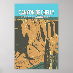 Poster Monument national de Canyon De Chelly Arizona Vint