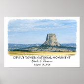Poster Monument national de Devil's Tower Wyoming, Aquare (Devant)