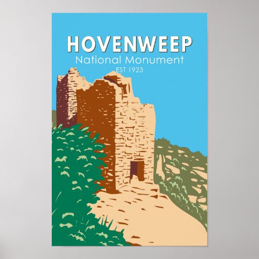 Poster Monument national de Hovenweep Vintage (Devant)