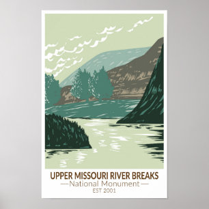Poster Monument national des Brise-rivière du Missouri su