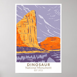 Poster Monument national des dinosaures Vintage