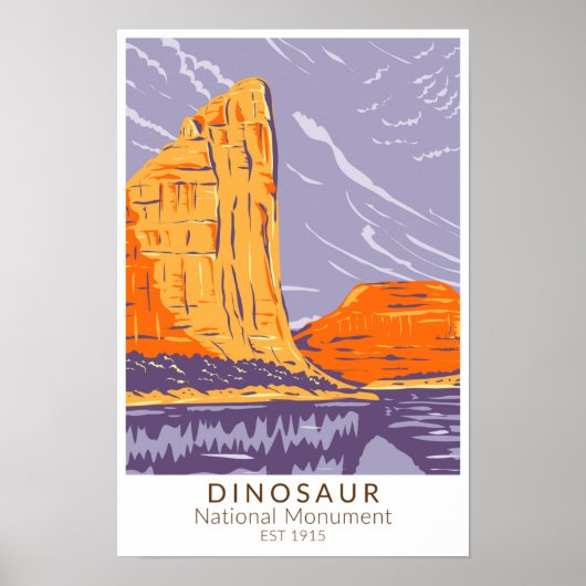 Poster Monument national des dinosaures Vintage (Devant)