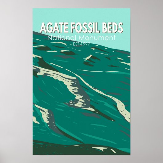 Poster Monument national des lits fossiles d'Agate Vintag (Devant)