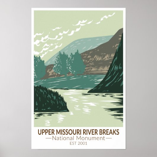 Poster Monument national des Upper Missouri River Breaks (Devant)