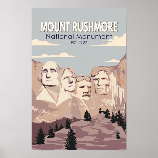 Poster Monument national du Mont Rushmore Dakota du Sud (Devant)