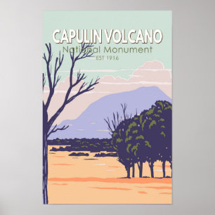 Poster Monument national du volcan Capulin Vintage