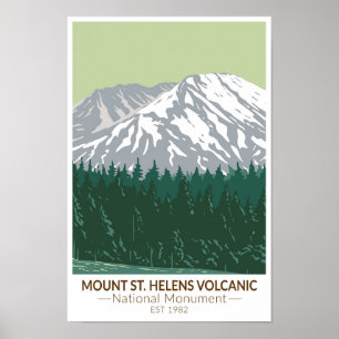 Poster Monument national du volcan Sainte-Hélène Vintag