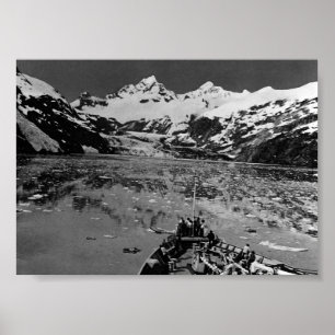 Poster Monument national vintage de la baie des glaciers