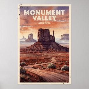 Poster Monument Valley Arizona Voyage Rétro