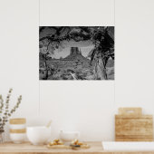 Poster Monument Valley Noir et blanc (Cuisine)