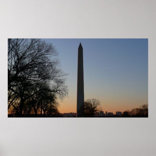 Poster Monument Washington au coucher du soleil à DC (Devant)