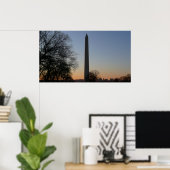 Poster Monument Washington au coucher du soleil à DC (Bureau à domicile)