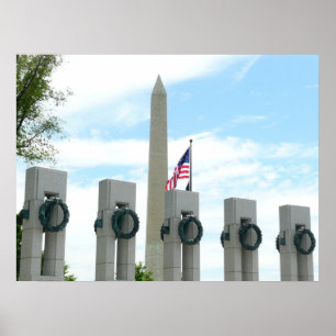Poster Monument Washington et mémorial de la Seconde Guer