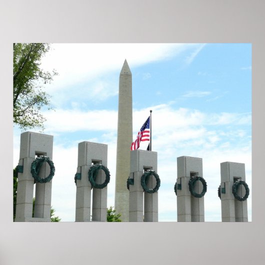 Poster Monument Washington et mémorial de la Seconde Guer (Devant)