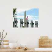 Poster Monument Washington et mémorial de la Seconde Guer (Cuisine)
