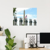 Poster Monument Washington et mémorial de la Seconde Guer (Bureau à domicile)