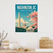 Poster Monuments du Capitole de Washington DC Skyline (Cuisine)
