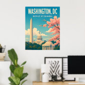 Poster Monuments du Capitole de Washington DC Skyline (Bureau à domicile)