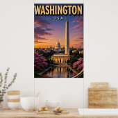 Poster Monuments du Capitole de Washington DC Skyline (Cuisine)