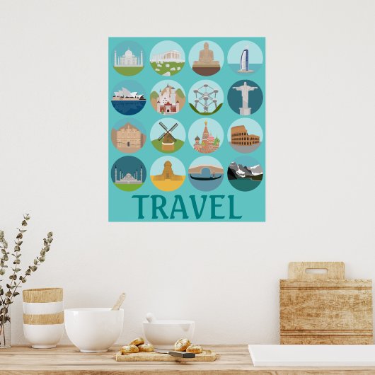 Poster Monuments du monde (Cuisine)