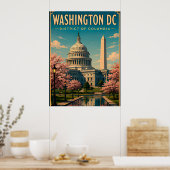 Poster Monuments et ciel de Washington DC et du Capitole (Cuisine)