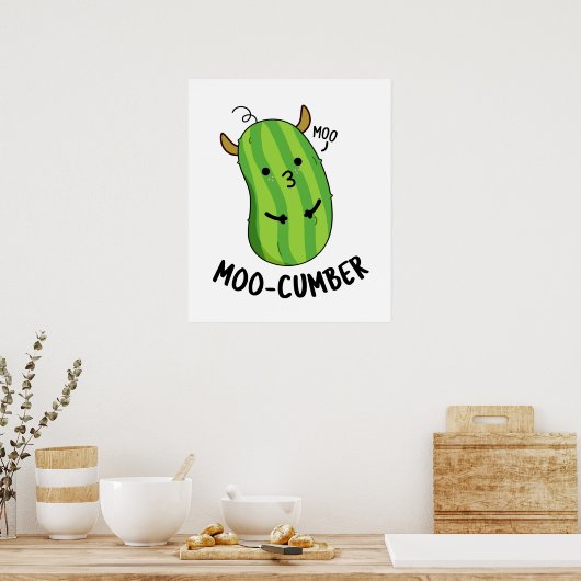 Poster Moo-concombre Funny Veggie Cucumber Pun (Cuisine)