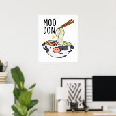 Poster Moo-don Funny Udon Pun (Bureau à domicile)