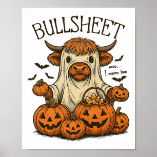 Poster Moo... Je Veux Dire Boo Tôle Vache Fantôme Hallowe