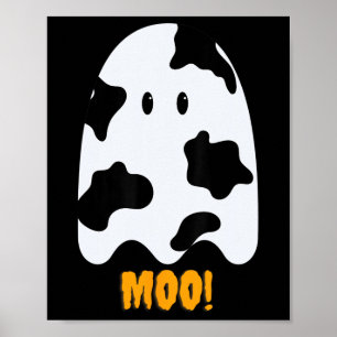 Poster Moo ! Jolie vache amusante Imprimer Fantôme Hallow