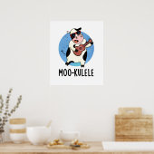 Poster Moo-kulele Funny Ukulele Cow Pun (Cuisine)