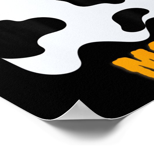 Poster Moo ! Vache drôle mignonne Imprimer Fantôme Hallow (Coin)