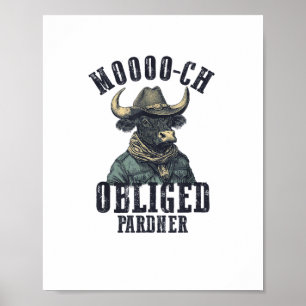 Poster Mooche de rodéo de cow-boy vintage